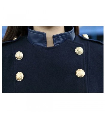 Women British Style Slim Fit Wool Blend Trench Coat